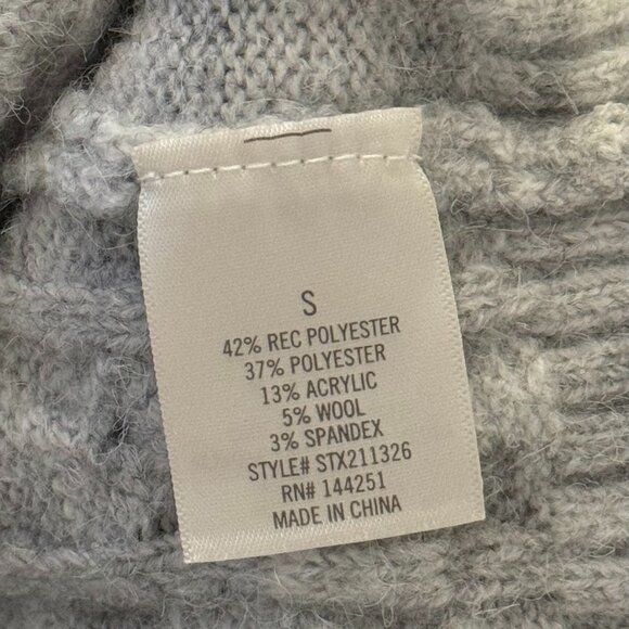 Blue Rain Women's Turtleneck Pullover Cable Knit Cropped Sweater, Gray, S, NWOT - Picture 7 of 8